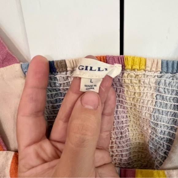 COPY - 4 for $20 🦋 Gilli Women’s Large Striped Linen Crop Top Tank - Picture 4 of 8